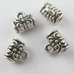 500pcs lot Silver Plated Bail Spacer Beads Charms pendant For diy Jewellery Making findings 5x7mm3283