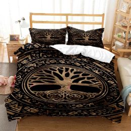 sets Tree Of Life Yggdrasil 3D Print Viking Symbols Bedding Set Polyester Northern Germanic Culture Comforter Cover Twin King Size