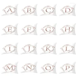 Pillow Feather 26 Letters Case 30x50 For Sofa Throw Cover Polyester Waist Home Decoration Funda Cojin