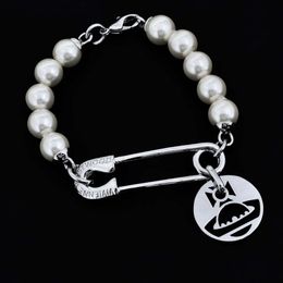 Designer Neckalce Viviennr Westwoods the Bracelet Thread Cut Round Brand Saturn Pearl Pin Bracelet Is a Personalised and Trendy High Version Necklace