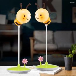 Table Lamps Night Lamp Adjustable Light Cartoon Bee Design Led Bedside With Flexible Hose Dimmable Timer Function For Kids'