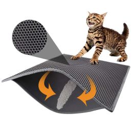 Mats Cat Litter Mat Waterproof Pet Double Layer Pet Litter Box Mat Nonslip Sand Cat Pad Washable Bed Mat Clean Pad Products