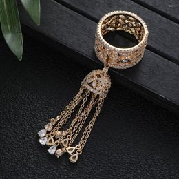 Cluster Rings Trendy Twist Tassels Statement For Women Cubic Zircon Finger Beads Charm Ring Bohemian Beach Jewellery J2184