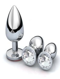 3pcsSet Small Medium Big Smooth Metal Anal Plug Dildo Sex Toys Butt Plugs Gay Anal Beads for WomenMen2471107