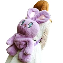 75cm Giant Cartoon Rabbit Backpack Plush Long Ear Bunny School Shoulder Bag Toys for Children Birthday Present Gift For Girl Kid 240223