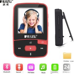 Player RUIZU X50 Sport Bluetooth MP3 Player 8gb Clip Mini with Screen Support FM,Recording,EBook,Clock,Pedometer sony mp3 walkman