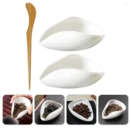 Spoons 1 Set Chinese Tea Vessel Kungfu Spoon Porcelain Scoop Teaware Accessories For Coffee Bean Sugar