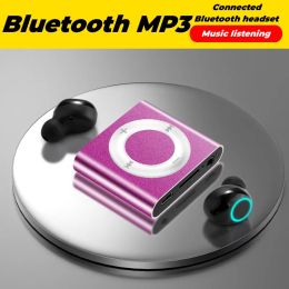 Player Mini Bluetooth MP3 Player Metal Texture HD Audio Quality External Plugin Card Student Music Sports Leisure Personal Stereo Gift