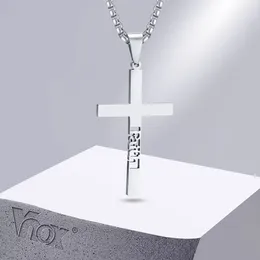 Pendant Necklaces Vnox Men Cross Faith With Box Chain Religious Christian Jewelry Gifts For Dad Husband Grandpa