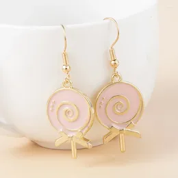 Dangle Earrings 1PAIR Sweet Alloy Enamel Multicolor Lollipop Pendant Drop For Baby Girl Women Jewellery Candy Earring Gifts