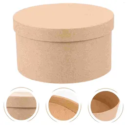 Take Out Containers Round Cake Box Multi- Function Bakery Dessert Kraft Paper Cookie Case Bouquet