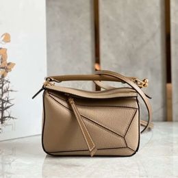 Puzzle tote geometry Crossbody bags Geometric solid Shoulder bag 10A designer Lychee pattern handbags cowhide Anagram embossing Flip cover hobos purse sd3gd