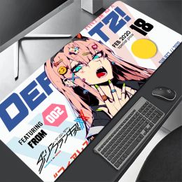 Pads Large Anime Mouse Pad Darling in the FranXX 02 Gaming Mousepad Big Mouse Mat Zero Two XXL 90x40 HD Print Keyboard Pads Desm Mat
