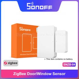 Control SONOFF Zigbee SNZB04 ZigBee Wireless Door/Window Sensor Work with ZBBridge ZigBee 3.0 Hub via eWeLink APP Support IFTTT