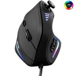 Mice SeenDa Vertical Gaming Mouse Wired RGB Ergonomic Mouse USB Joystick Programmable Gaming Mice for PC Computer Gamers