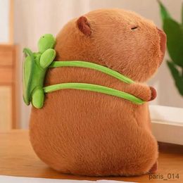 Stuffed Plush Animals Cute Capybara Plush Toy Kaii Fluffy Capybara With Turtle Bag Strberry Cap Stuffed Animals Kids Gift Home Decoration