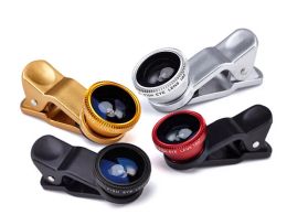 Factory price 3 in 1 Universal Clip Fish Eye Wide Angle Macro Phone Fisheye camera Lens For iPhone Samsung htc lg LL