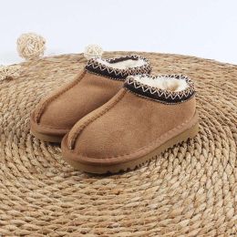 Crianças criança tasman ii chinelos tazz sapatos para bebês chesut lâminas de pele de ovelha cisalhando clássico Ultra mini bota de inverno mulas lã de lã