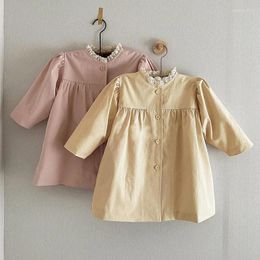 Jackets Children Clothing Girls Trench Coat Korean Style Baby Autumn Single Breasted Cardigan Doll Windbreaker