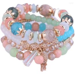 Charm Bracelets DIEZI Summer Bohemian Beach Multilayer Wood Beads Tassel Star Butterfly Bangles For Women Gift Pulseras Mujer