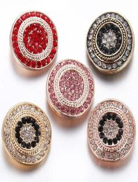 Charm Bracelets 10pcslot High Quality Rose Gold Snap Button Jewellery Rhinestone Round 18mm Buttons Fit Bangle Bracelet Necklace6799666