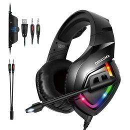 Headphone/Headset (Original box) Onikuma k1b Wired Headphones With Mic Gaming Headset PC Earphones 7.1 Surround Sound For PS4 PS5 Xbox one Games