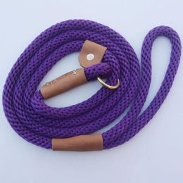 Leashes High quality Leather Nylon Rope Slip Training Lead Pets Leash for Small, Medium, Large and Extra Heavy Dogs 5 Ft Long