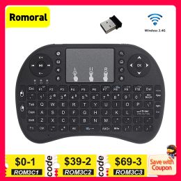 Keyboards Mini Remote Touchpad Air Mouse English Russian Portable Wireless Keyboard Backlit USB 2.4G for Android TV Box PC Notebook