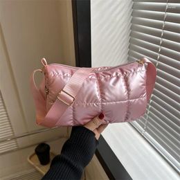 Evening Bags Brand Designer Patent Leather Quilted Women's Shoulder Bag Casual Padding Eiderdown Soft Crossbody Pillow Handbag
