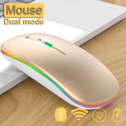 Mice Mouse Bluetooth Tablet Phone Computer Bluetooth Wireless Mouse Charging Luminous 2.4G USB Wireless Mouse Portable Mouse