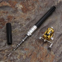 Rods Pocket Fish Pen: Mini Portable Aluminium Fishing Rod Reel Combo Set Perfect for Anywhere Fishing!