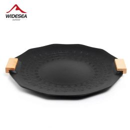 Cookware Widesea Camping Non Stick Barbecue Plate Outdoor Ovenware Korean BBQ Grill Picnic Frying Pan Cookware Tableware Supplies
