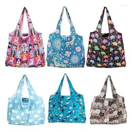 Storage Bags 1Pc Foldable Shopping Bag Reusable Travel Grocery Eco-Friendly Cute Animal Printing Supermarket Tote