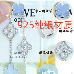 Designer Jewelry Luxury Bracelet VanCA V-gold clover sterling silver five flower bracelet live streaming trade