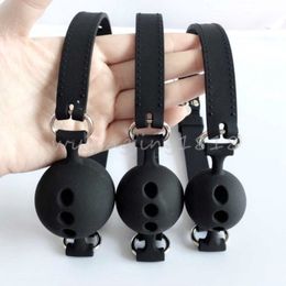 3 Sizes Soft Safety Silicone Open Mouth Gag Ball Bdsm Bondage Slave Ball Gag Erotic Sex Toys For Woman Couples Adult Sex Games