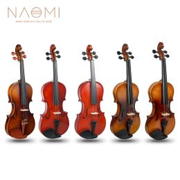 Violin NAOMI Full Size 4/4 Violin Starter Kit With Hard CaseBrazilwood Bow Extra Strings For Adults Beginners Violin Accessories