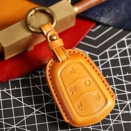 Genuine Leather Car Key Case Cover for Cadillac Ct4 Ct6 Ct5 Xt4 Xt6 Xt5