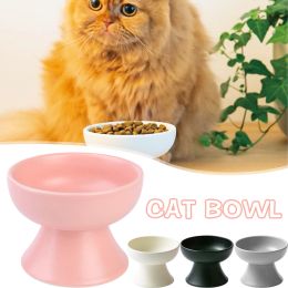 Supplies Ceramic Raised Cat Bowls Porcelain Stress Free Pet Feeder Dish for Cat Small Dog Anti Vomiting & Reduce Neck Burden LB88