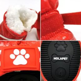 Shoes Dog For Small Snow Puppy s Waterproof Chihuahua Boots Pet Shoes Leather Winter PU Slip 4pcs/set Warm