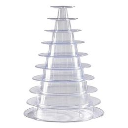 Jewelry Pouches Bags 10 Tier Cupcake Holder Stand Round Macaron Tower Clear Cake Display Rack For Wedding Birthday Party Decor2500