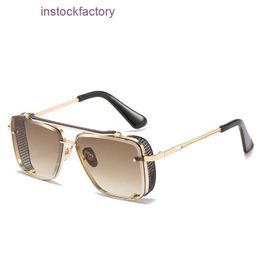 Original 1to1 Dita punk 2024 full frame cut edge Sunglasses mens and womens metal square sunglasses Fashion double beam toad glasses FGU0