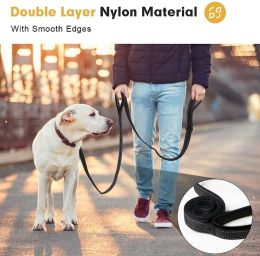 Leashes 5FT 6FT 1.5M 1.8M Heavy Duty Dog Leash with Traffic Padded Two Handles Double Handle Leash with D ring Reflective Walking Leash