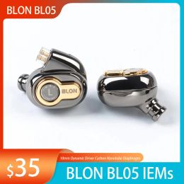 Earphones BLON BL05 InEar Wired HIFI Earphones 10mm Dynamic Driver Carbon Nanotube Diaphragm Headphone with 0.78mm 2Pin Detachable Cable