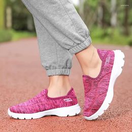 Fitness Shoes 2024 Women Plus Size Sneakers Low Heels Gym Slip On Vulcanize Casual Sock White