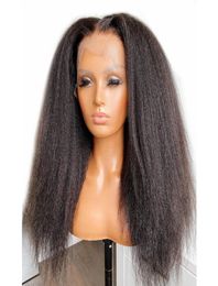 Kinky Straight Human Hair Wigs With Baby Hair Brazilian Remy 5x5 Silk Base Closure Wigs 13x6 Lace Front Wigs For Women2953335