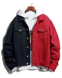 EBAIHUI Slim Denim Jacket Men Black Red Jeans Jackets Homme Streetwear Denim Coat Male Bomber Jackets Vintage Denim Jacket5677077