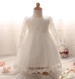 Newborn Baptism Dress For Baby Girl White First Birthday Party Wear Cute Lace Long Sleeve Christening Gown Tutu Infant Clothing1324962