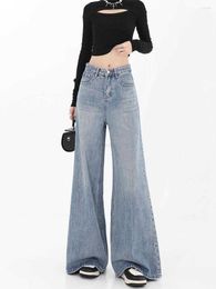 Women's Jeans 90s Jeans for Women 2024 High-waisted Wide-leg Cowboy Style Full-length Pantsehz3