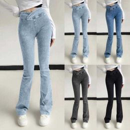 Women's Jeans Womens Jeans Womens High Elastic Waist Trousers Slim Fit Hip Sexy Flare Pants Cargo Jean for Women Previously Viewedfb2y