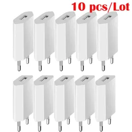 Chargers 10pcs/lot EU Plug 5V 1A USB Wall Charger Portable Power Adapters For Iphone 6 7 8 plus 11 12 13 14 Samsung htc